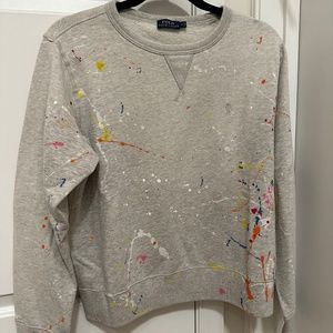 Paint Splatter Fleece Sweatshirt